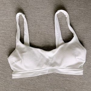 Aerie Scoop Neck Bikini Top | Size: Medium | White
